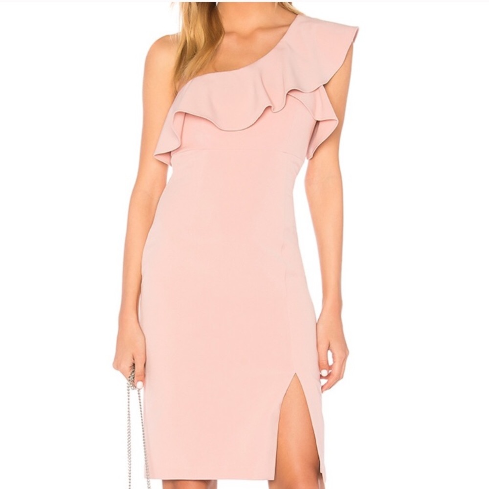 Mauve one shoulder dress